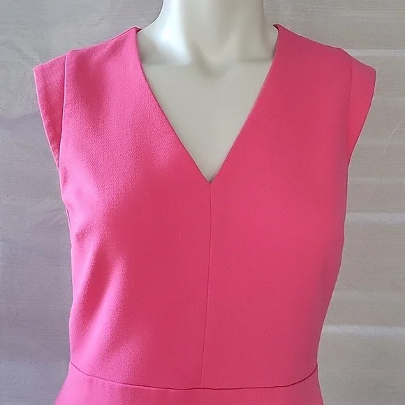Banana Republic Pink Business Casual Sleeveless Fitted Shift Dress Barbie Sz 2 - Picture 2 of 8